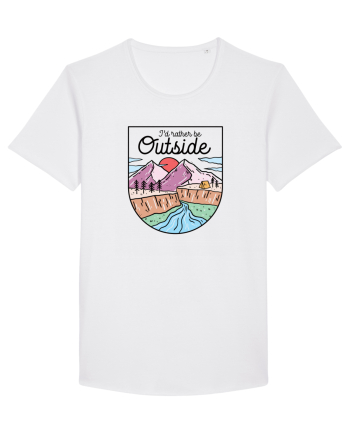 in stil line art - I would rather be outside White
