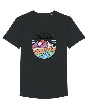 in stil line art - I would rather be outside Black