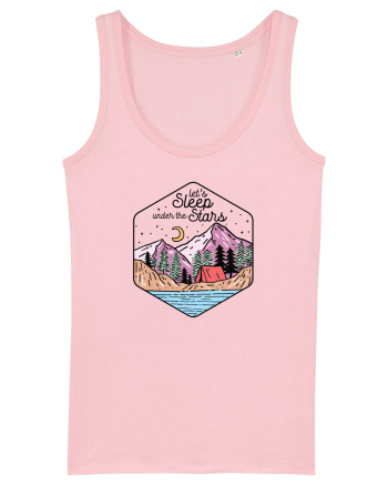 in stil line art - Let us sleep under the stars Cotton Pink