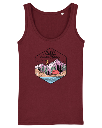 in stil line art - Let us sleep under the stars Burgundy