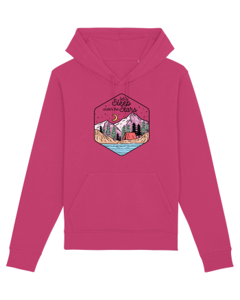 in stil line art - Let us sleep under the stars Raspberry