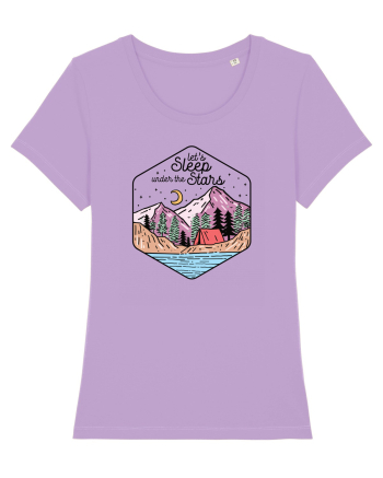 in stil line art - Let us sleep under the stars Lavender Dawn