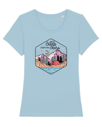 in stil line art - Let us sleep under the stars Sky Blue