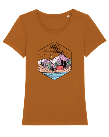 in stil line art - Let us sleep under the stars Roasted Orange