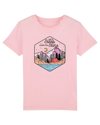 in stil line art - Let us sleep under the stars Cotton Pink