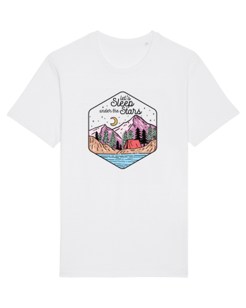 in stil line art - Let us sleep under the stars White