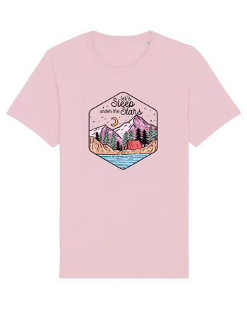 in stil line art - Let us sleep under the stars Cotton Pink
