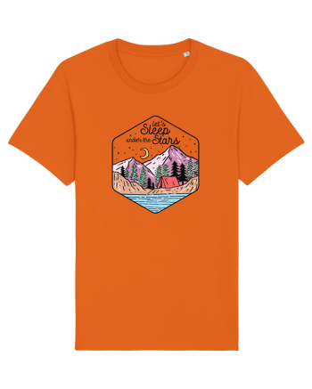 in stil line art - Let us sleep under the stars Bright Orange