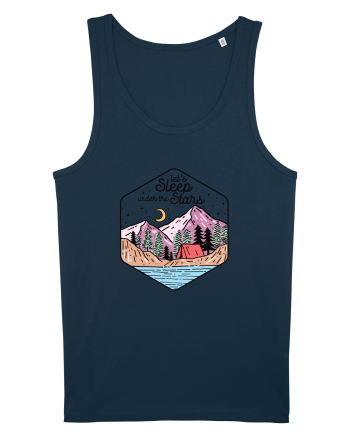 in stil line art - Let us sleep under the stars Navy
