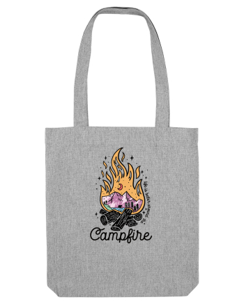 in stil line art - Life is better around the campfire Heather Grey