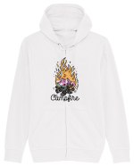 in stil line art - Life is better around the campfire Hanorac cu fermoar Unisex Connector