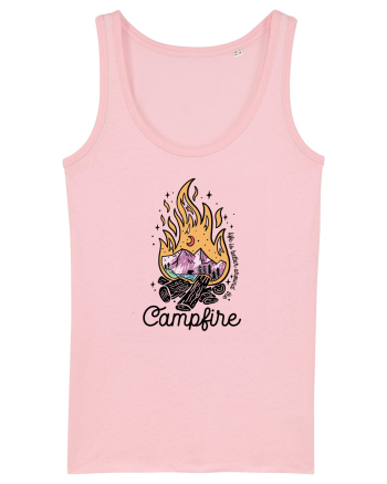 in stil line art - Life is better around the campfire Cotton Pink