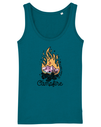 in stil line art - Life is better around the campfire Ocean Depth