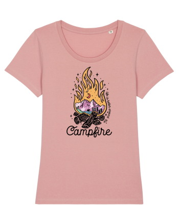 in stil line art - Life is better around the campfire Canyon Pink