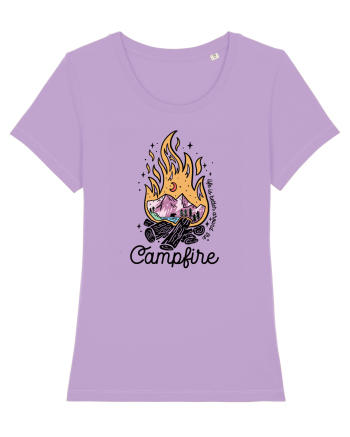 in stil line art - Life is better around the campfire Lavender Dawn