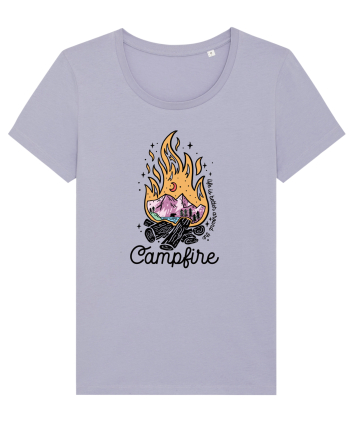 in stil line art - Life is better around the campfire Lavender