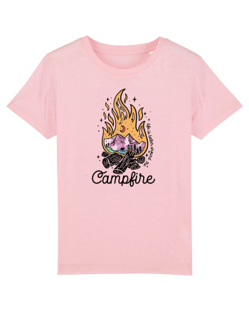 in stil line art - Life is better around the campfire Cotton Pink