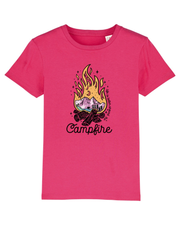 in stil line art - Life is better around the campfire Raspberry