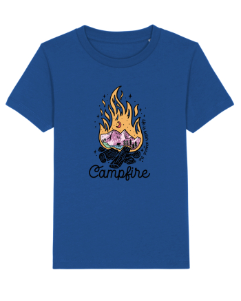 in stil line art - Life is better around the campfire Majorelle Blue
