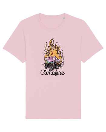 in stil line art - Life is better around the campfire Cotton Pink