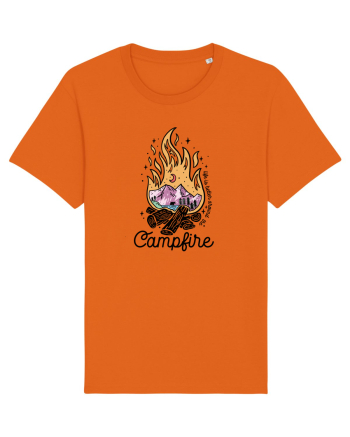 in stil line art - Life is better around the campfire Bright Orange
