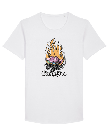 in stil line art - Life is better around the campfire White