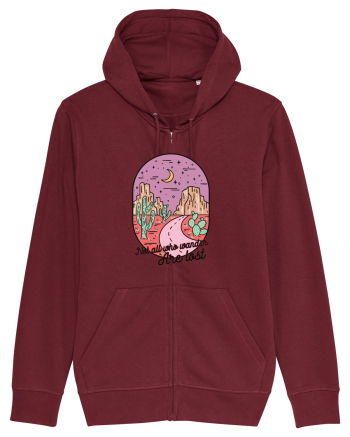 in stil line art - Not all who wander are lost Burgundy