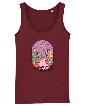 in stil line art - Not all who wander are lost Burgundy