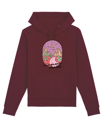 in stil line art - Not all who wander are lost Burgundy