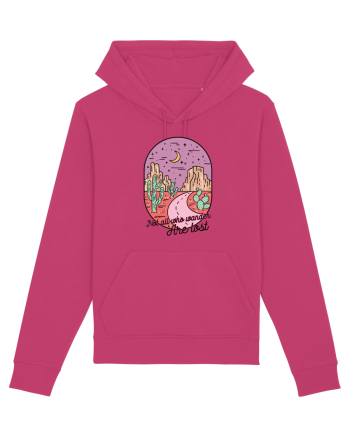 in stil line art - Not all who wander are lost Raspberry