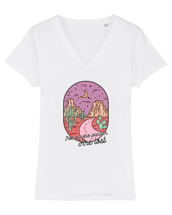 in stil line art - Not all who wander are lost White