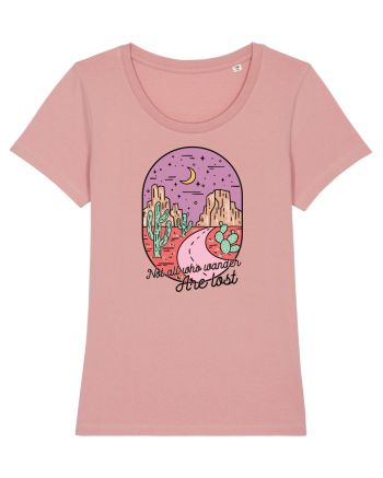 in stil line art - Not all who wander are lost Canyon Pink