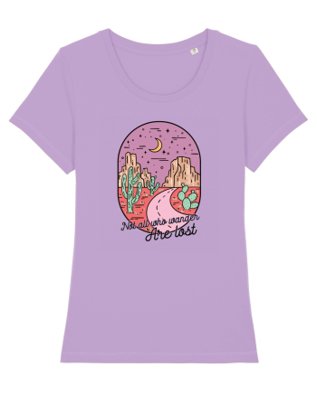 in stil line art - Not all who wander are lost Lavender Dawn
