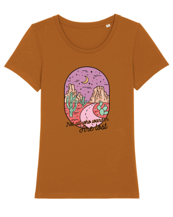 in stil line art - Not all who wander are lost Roasted Orange