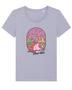 in stil line art - Not all who wander are lost Tricou mânecă scurtă guler larg fitted Damă Expresser