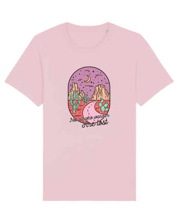 in stil line art - Not all who wander are lost Cotton Pink