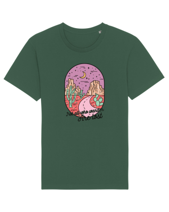 in stil line art - Not all who wander are lost Bottle Green