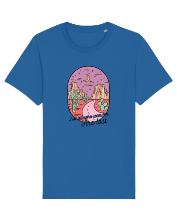in stil line art - Not all who wander are lost Royal Blue