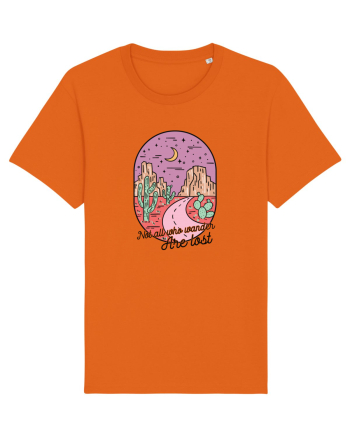 in stil line art - Not all who wander are lost Bright Orange