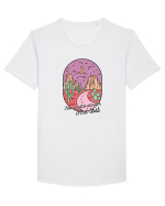 in stil line art - Not all who wander are lost Tricou mânecă scurtă guler larg Bărbat Skater