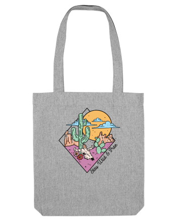 in stil line art - Stay wild and free Heather Grey