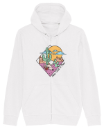 in stil line art - Stay wild and free Hanorac cu fermoar Unisex Connector