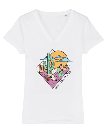 in stil line art - Stay wild and free White
