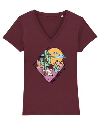in stil line art - Stay wild and free Burgundy