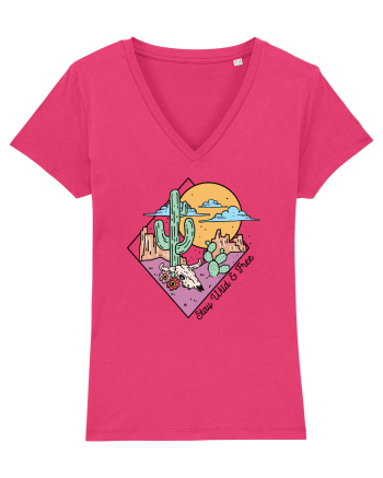 in stil line art - Stay wild and free Raspberry