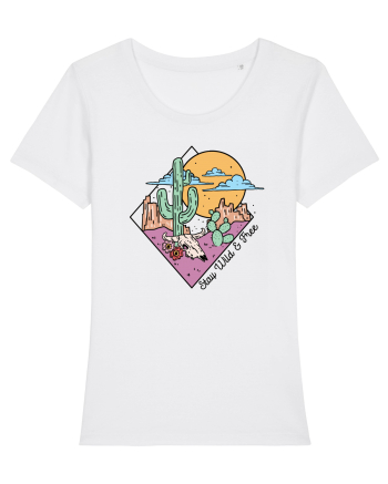 in stil line art - Stay wild and free White