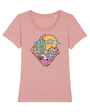 in stil line art - Stay wild and free Canyon Pink
