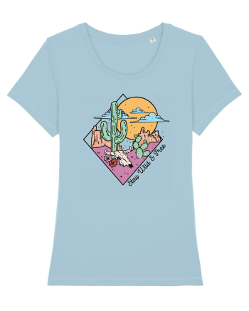in stil line art - Stay wild and free Sky Blue