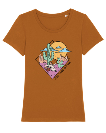 in stil line art - Stay wild and free Roasted Orange