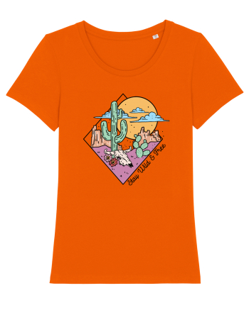 in stil line art - Stay wild and free Bright Orange